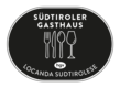 Logo Südtiroler Gasthaus mit Besteck und Weinglas